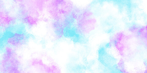 カラフルな滲みのある淡い水彩風背景　バナー