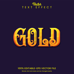 3d Text Effect Gold font classic eps file