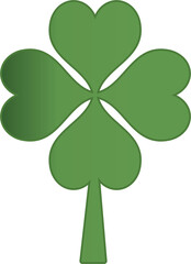 Digital png illustration of big green clover leaf on transparent background