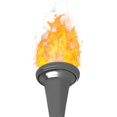 Digital png illustration of great lit torch on transparent background