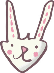 Fototapeta premium Digital png illustration of white bunny on transparent background