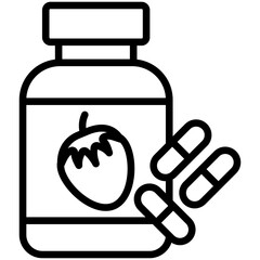 supplementary food icon often used in design, websites, or applications, banner, flyer to convey specific concepts related to healthy food.