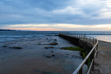 Cloudy view of Collaroy Beach in the morning, Sydney, Australia.