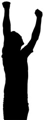 Digital png illustration of silhouette of man on transparent background