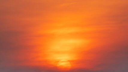 A beautiful sunset behind gloomy cirrostratus clouds