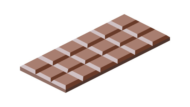 dark chocolate, polygonal chocolate bar vector illustration, modern minimal flat design style, vector object, vector illustration