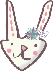 Fototapeta premium Digital png illustration of face of rabbit on transparent background