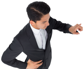 Digital png photo of biracial businessman on transparent background