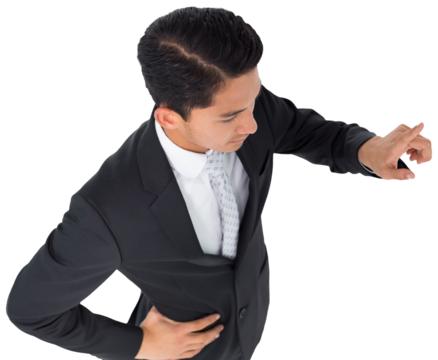 Digital png photo of biracial businessman on transparent background