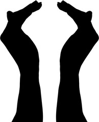 Digital png illustration of silhouette of hands on transparent background