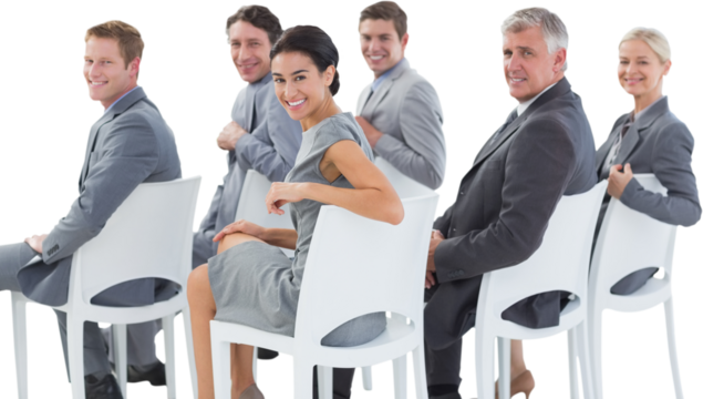 Digital png photo of diverse business colleagues on transparent background