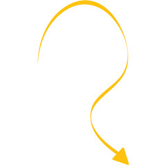 Digital png illustration of yellow arrow on transparent background