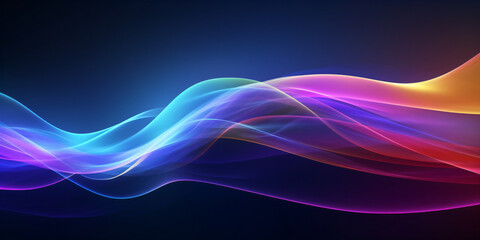 abstrakter bunter Hintergrund mit leuchtenden Neon wellen Linien 
