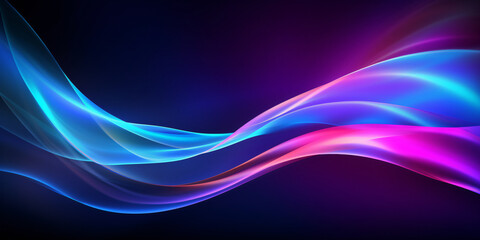 Fototapeta premium abstrakter bunter Hintergrund mit leuchtenden Neon wellen Linien 