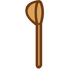 Digital png illustration of wooden spoon on transparent background