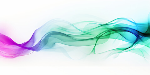 Image of abstract colorful smoke wave on white background printed on Printed Glass Splashbacks
