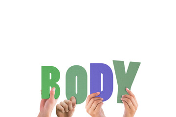 Digital png photo of hands holding body text with copy space on transparent background