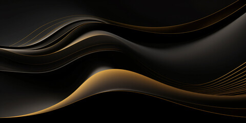 Abstrakter Hintergrund mit Wellen Gold Schwarz  