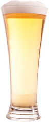 Digital png photo of glass of beer on transparent background