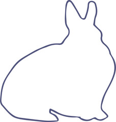 Fototapeta premium Digital png illustration of rabbit shape with copy space on transparent background