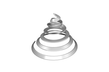 Digital png illustration of silver spiral on transparent background