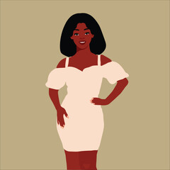 Stylish black woman in elegant art style vector