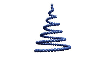 Digital png illustration of spiral from blue balls on transparent background