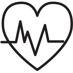 Digital png illustration of white heart with lifeline on transparent background