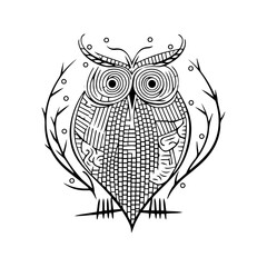 owl sketches used in posters and other banners for celebration and festival