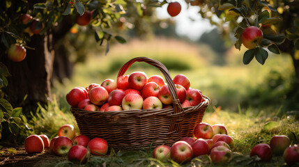 red apples in the basket.