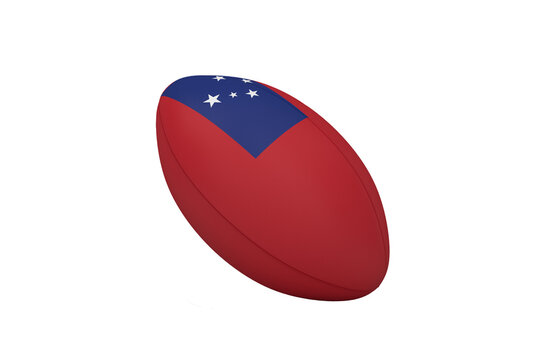 Naklejka Digital png illustration of rugby ball with flag of samoa on transparent background