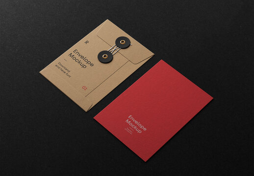 Corporate Envelope With String Mockups