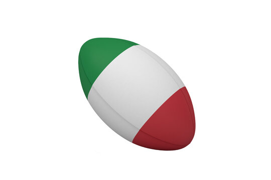 Naklejka Digital png illustration of rugby ball with flag of italy on transparent background