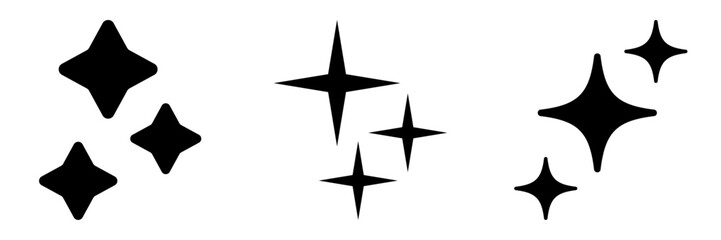 キラキラ　アイコン　シルエット　シンプル　三つセット