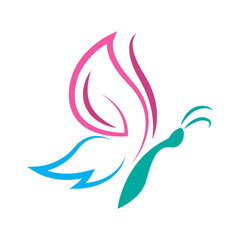 Fototapeta na wymiar Butterfly icon logo design