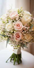 Close-up of wedding flowers bouquet