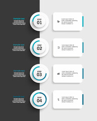 Infographic design template with 4 options, steps or processes. Can be used for workflow layout, diagram, annual report, web design 