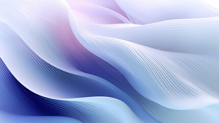Obraz premium Soft and mooth wavy pleat texture in white blue and purple, soft blurred gradient color modern abstract background. Generative AI