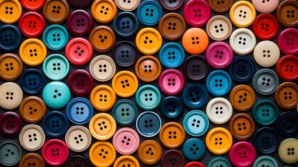Fototapeta premium Close-up shot of well-arranged colorful sewing buttons