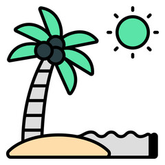 Trendy design icon of palm tree 