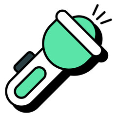 A flat design icon of torch 