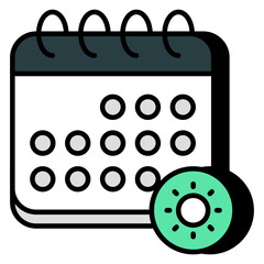 A flat design icon of summer schedule