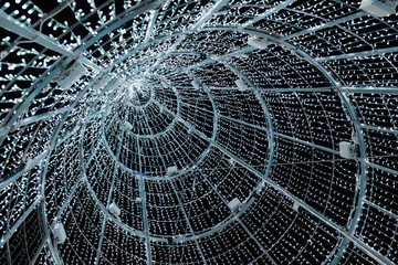 Pattern with white christmas lights