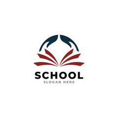 Education badge logo design. University high school emblem. Laurel wreath.