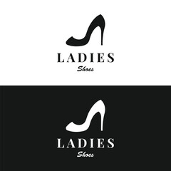 Trendy style women high heel shoes logo template design.Logo for business,shoe shop,fashion,model,beauty.