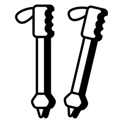 A unique design icon of ski poles