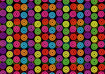 colorful abstract background with circles florals pattern