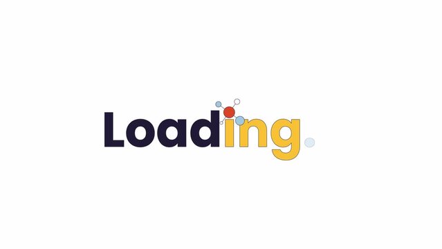 Molecule physics 2D loading text animation. Organic chemistry animated cartoon 4K video loader motion graphic. Colorful download process animation clip. Loading screen, ui design, upload progress gif