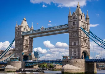 Printed roller blinds Tower Bridge Iconic Tower Bridge connecting London with Southwark on the Thames River UK beautiful English symbols Sunny day wallpaper travel