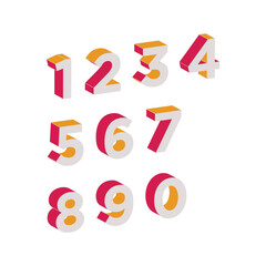 set of 3d colorful numbers, 3d number set, 3d numbers, colorful numbers, colorful number set